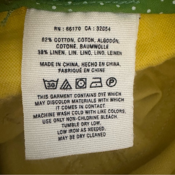 Anthropologie Hei Hei Linen Blend Mustard Straight Pants with Rope Belt Size M - Picture 7 of 7